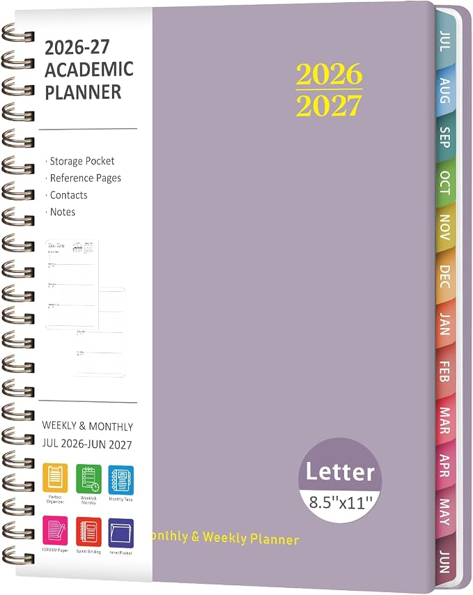 Planner 2026-2027, Weekly and Monthly Academic Planner, July 2026 by VALOME
