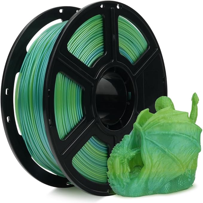 FLASHFORGE Chameleon Gradient Rapid PLA Filament Yellow & Green, High Flow Speedy Filament 1.75mm Max 500mm/s Fast Printing, Displays Shimmering Effects from Various Angles and Light-DeskLoop Office