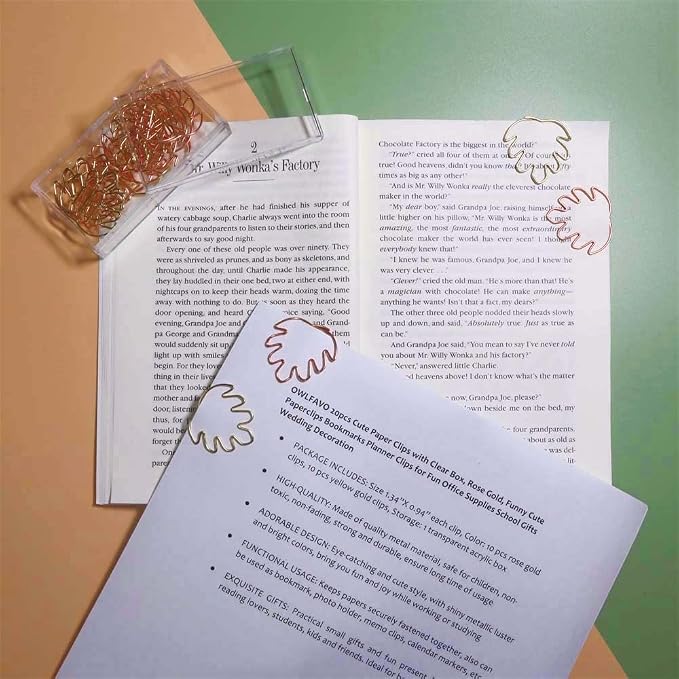 OWLFAVO 36pcs Monstera Shape Paper Clips - Image 4