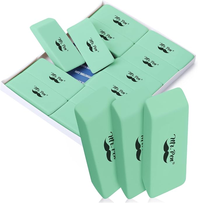 Mr. Pen- Pencil Eraser, 12 Pack, Art Sketching, Clean Smudge-Free Correction by MrPen