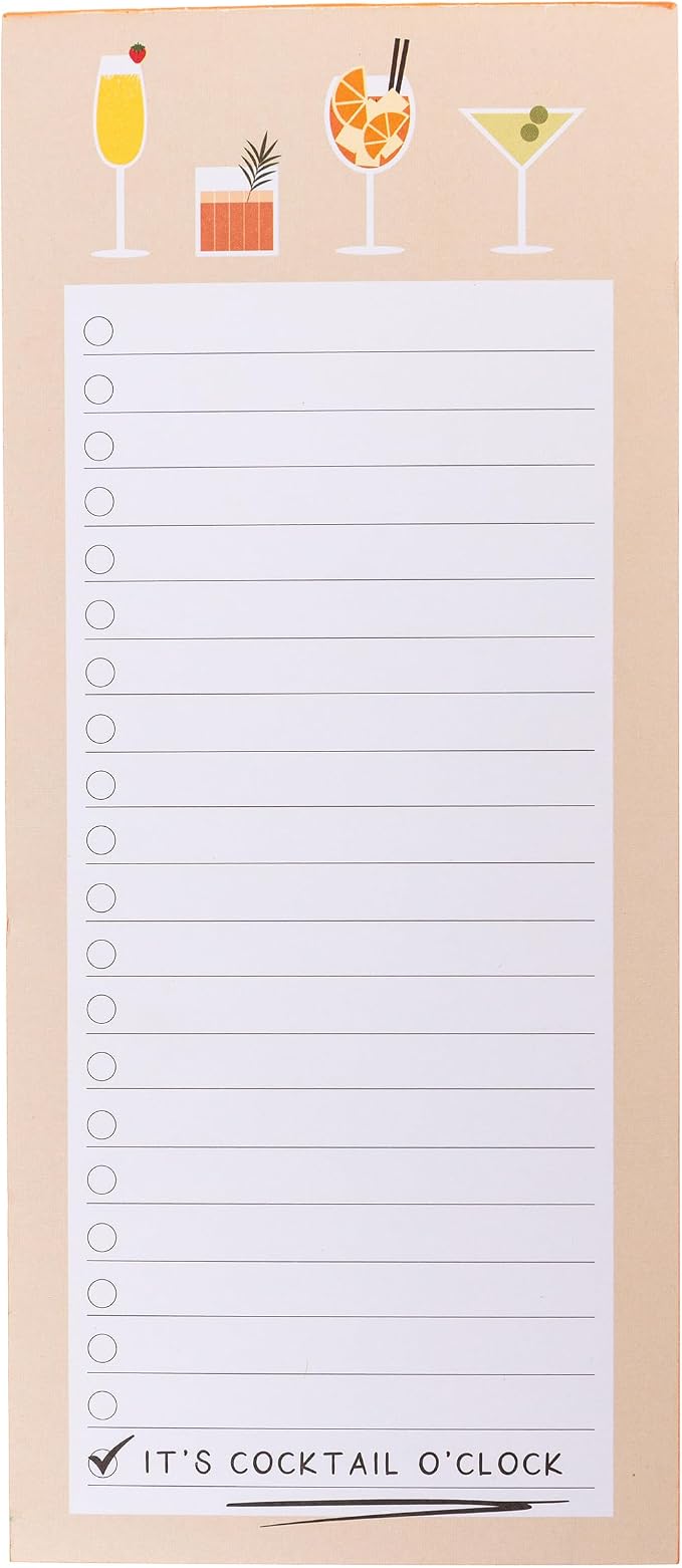 Graphique Cocktail o’clock Magnetic Notepad, 100 Tear-Away Sheets by GraphiquedeFrance