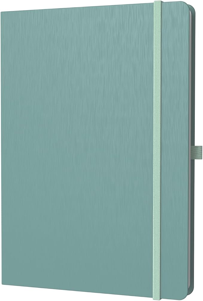 A4 Lined Journal Notebook, 8mm Ruled Notepad, Journaling for Writing, Work, School, Travel and Note Taking, Hardcover 160 Pages (80 Sheets) 8.27 x 11.6 inches (Midnight Green)-DeskLoop Office