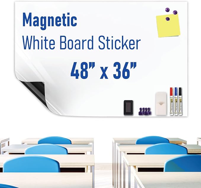 Magnetic Whiteboard Sticker Dry Erase Board by HeatPomelo