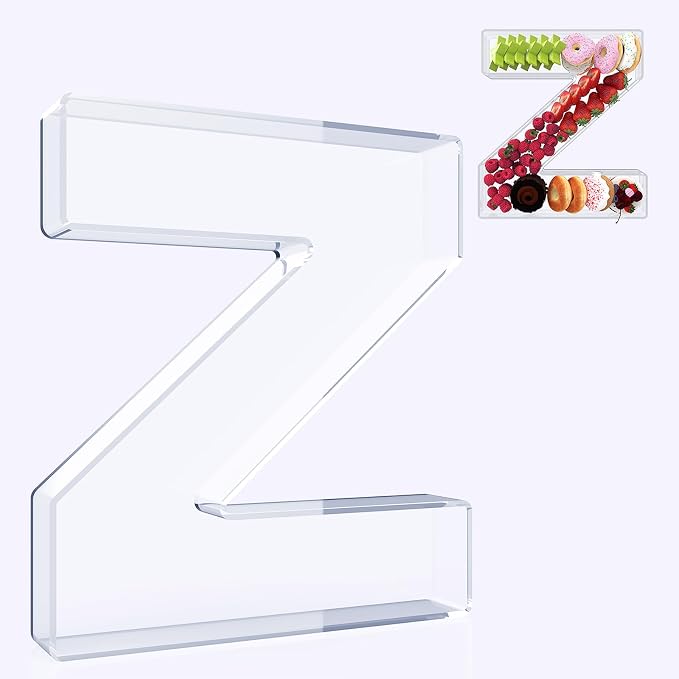 11" Acrylic Letter Charcuterie Box, Reusable Fillable Alphabet Number Shaped by RUFHVTY