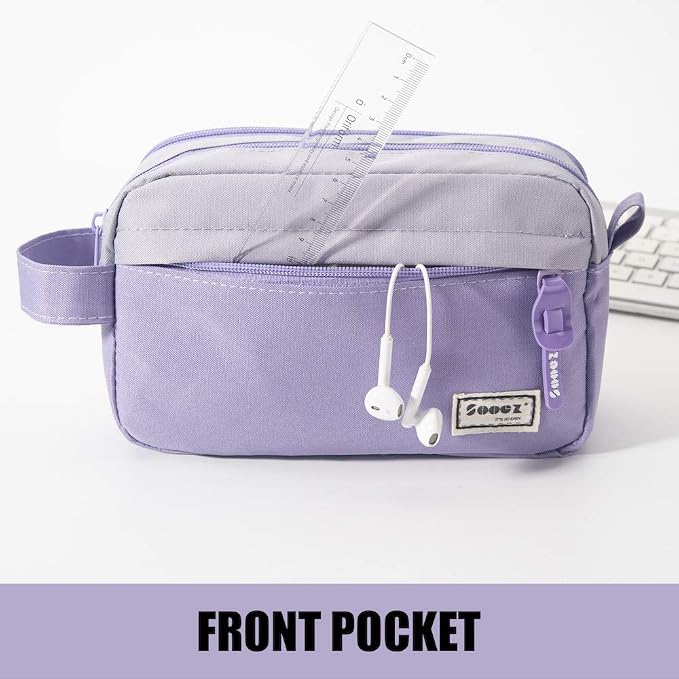 Sooez High Capacity Pencil Case, Big Pencil Bag Pouch Box Organizer Pen Case - Image 3