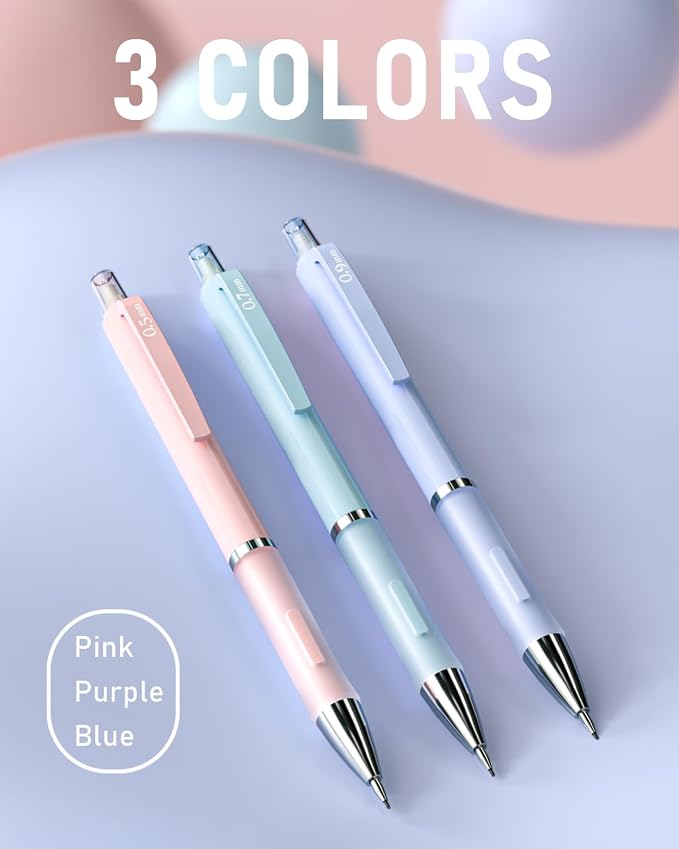 Nicpro 6PCS Pastel Mechanical Pencil Set, Cute Mechanical Pencils 0.5 mm & 0.7 - Image 4