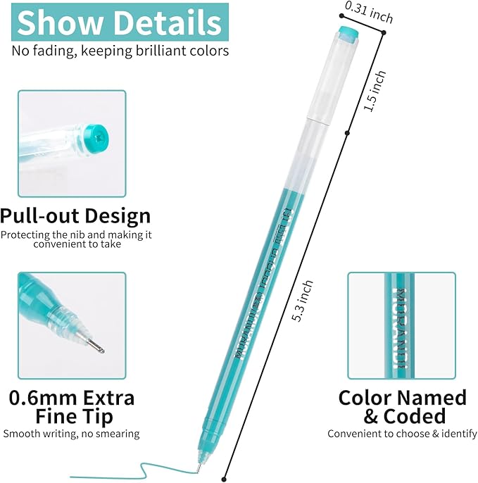 Gel Pens For Coloring, 18 Pack Colored Pens for Black Paper & White Paper, 0.6MM Fine Point Pens for Coloring, Writing, Drawing, Journaling, Note Taking, School, Office, Home-DeskLoop Office