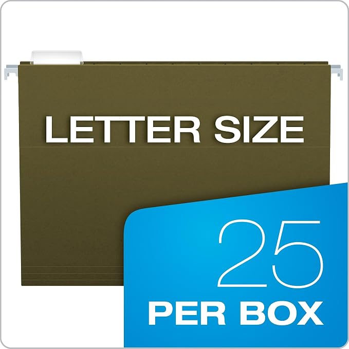 Pendaflex Recycled Hanging File Folders, 25 Pack, Letter Size, 5 Tab Positions - Image 5