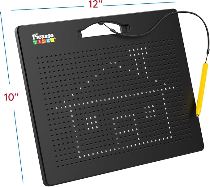 PicassoTiles Magnetic Drawing Board 748 Beads Pad Large 12x10 Inch STEM Writing - Image 2