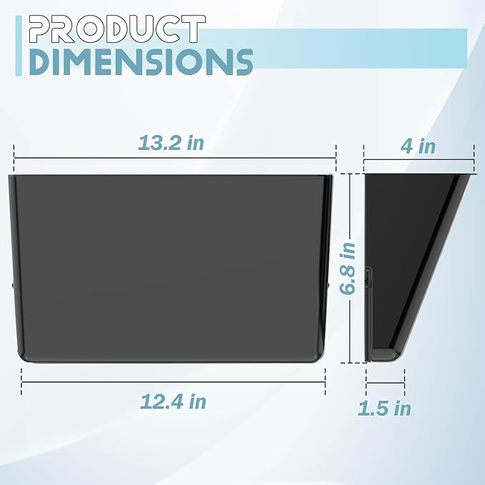 MINDEPOT 3 Pockets Acrylic Wall File Organizer, Plastic Hanging Wall File Holder - Image 2