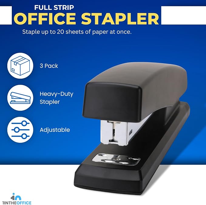1InTheOffice Office Stapler for Desk, Heavy Duty Desk Stapler, 20 Sheets - Image 2