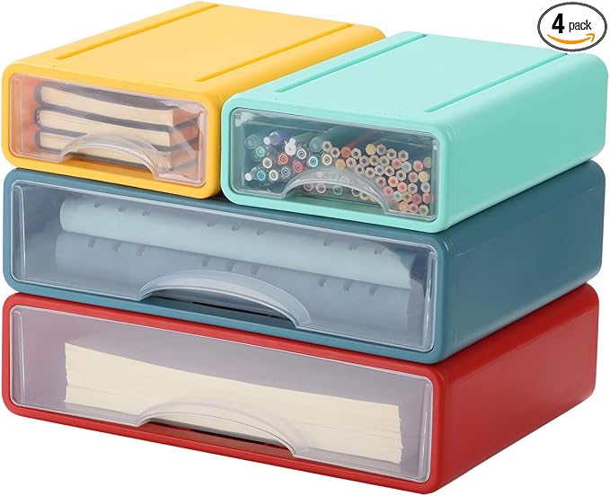 OSteed Desktop Drawers for Paper, Stackable Office Storage Drawers for Desk by OSteedWares