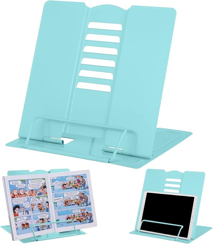 MSDADA Desk Book Stand Metal Reading Rest Book Holder Adjustable Cookbook by ColoryourlifewithMSDADA