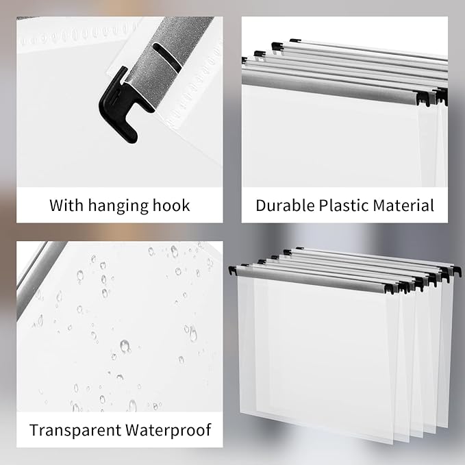 Letter Size Clear Hanging File Folders Hanging Document Folder Plastic - Image 3