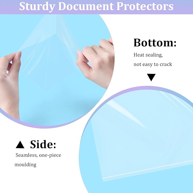 AKONEGE 100 Pack No Holes Sheet Protectors 8.5 x 11 Inch Letter Size Page - Image 4