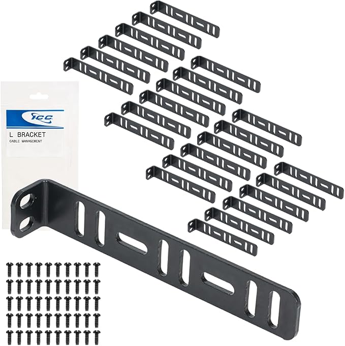 ICC 6” Metal L-Shaped Cable Management Bracket, Vertical/Horizontal, Rack or by ICC