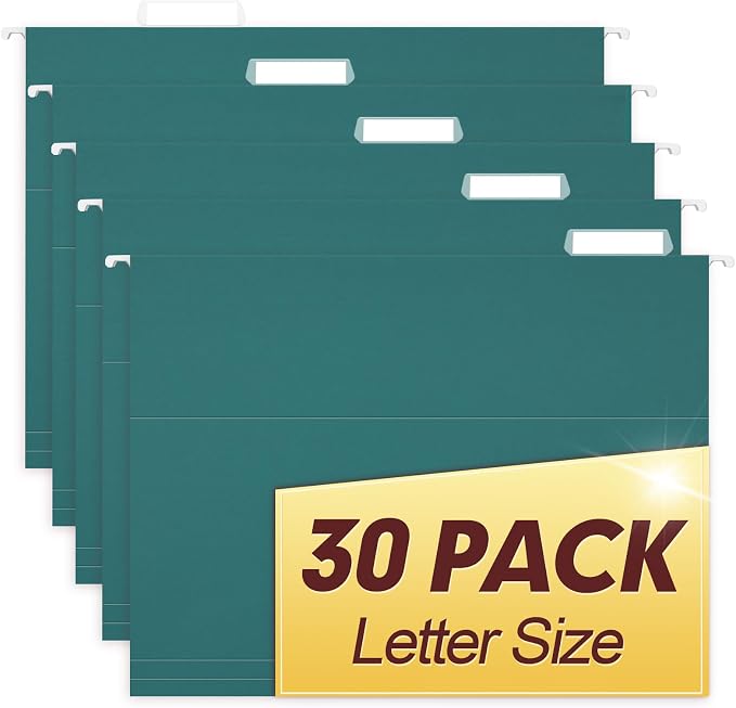 HERKKA Hanging File Folders, 30 Pack Reinforced Letter Size Hanging Folders by HERKKA