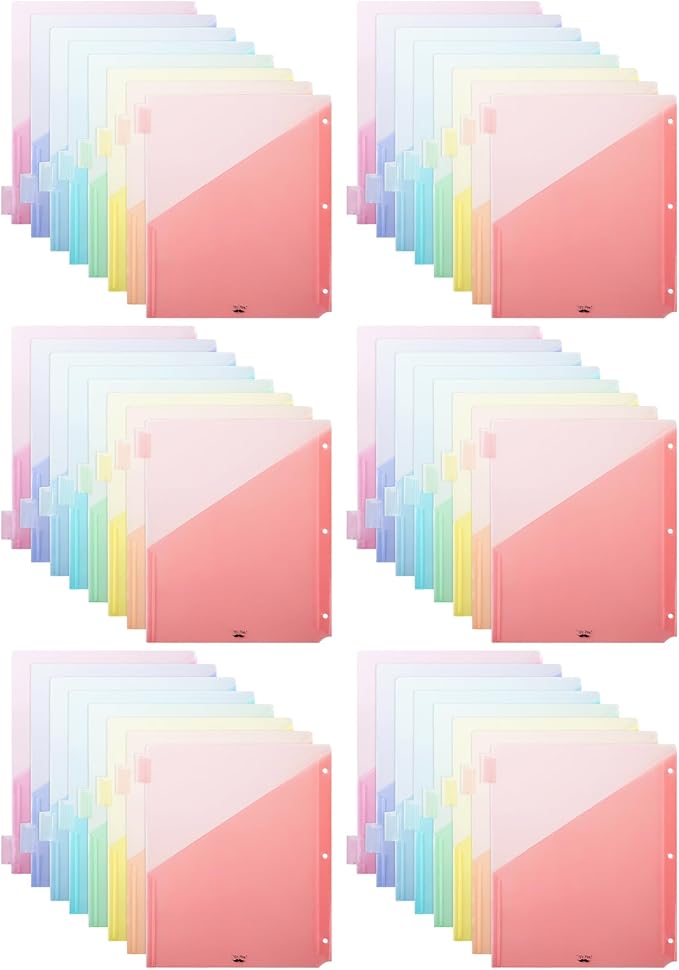 Mr. Pen- Binder Dividers with Pockets and Tabs, 48 Pack | Colorful, Bulk 3 Ring by MrPen