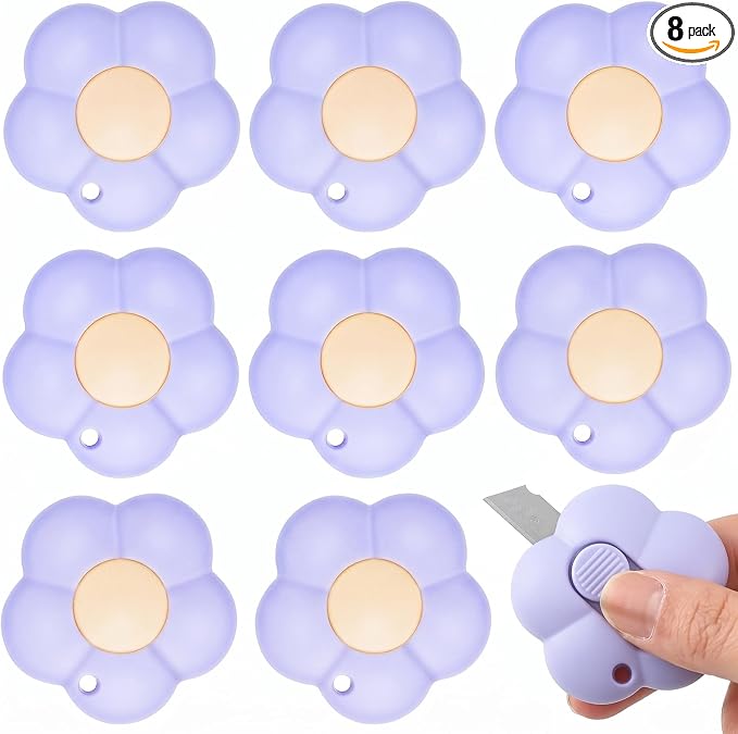 Honoson 8 Pack Mini Box Cutter Retractable Utility Knife Flower Portable Letter by Honoson