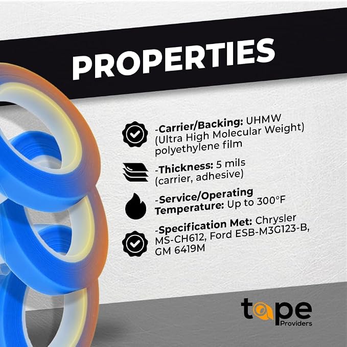 WOD SPT7A UHMW Polyethylene Transparent Film Slick Tape, 1/2 inch x 10 ft. - Image 6