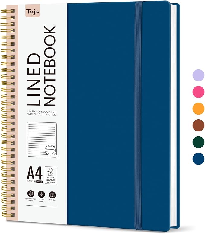 Taja Spiral Lined Notebook, 8.5"x11" Notebooks by Taja