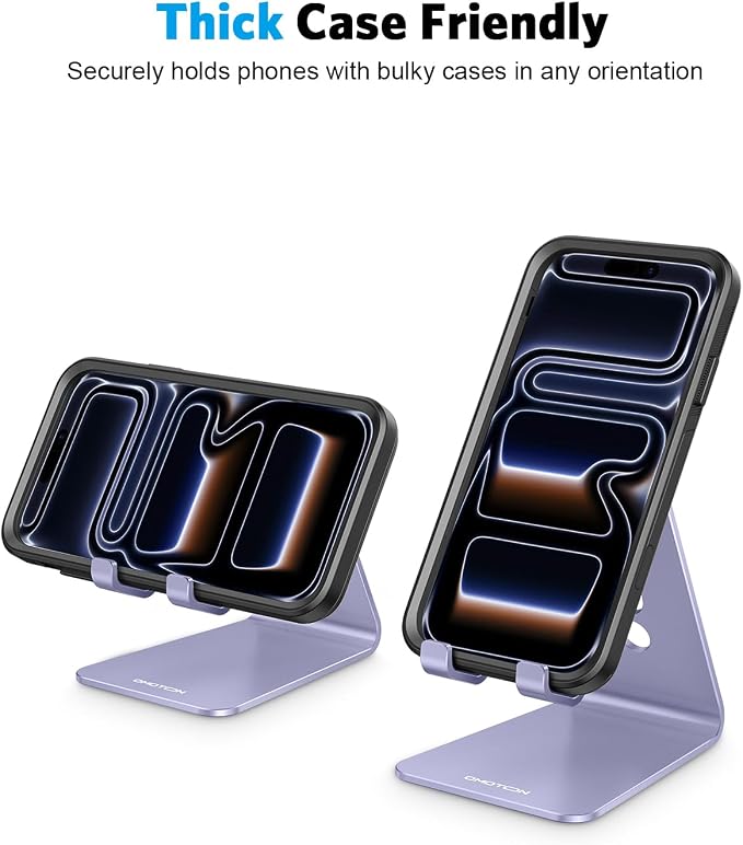 OMOTON Adjustable Cell Phone Stand, C2 Aluminum Desktop Cellphone Stand - Image 8