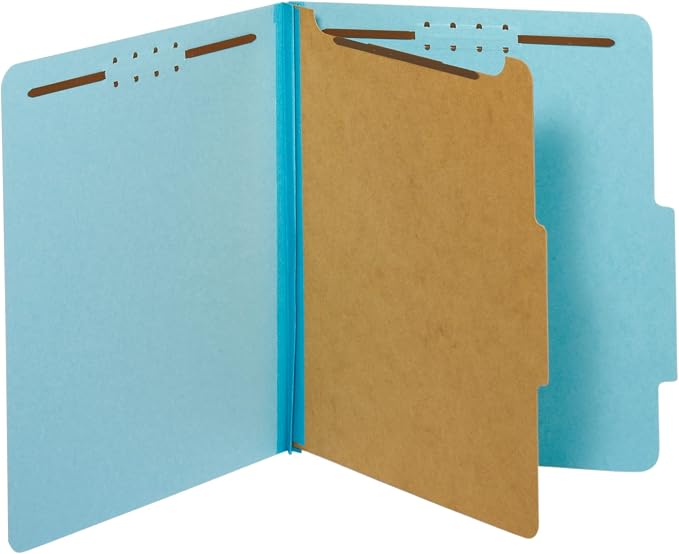 Pendaflex Classification Folders, 1 Divider, Embedded Fasteners, 2/5 Cut Tab by TOPSProducts