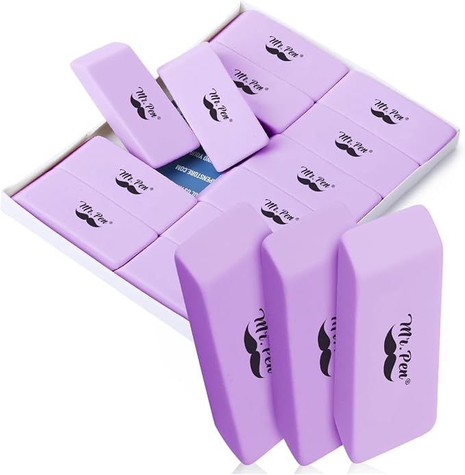 Mr. Pen- Pencil Eraser, 12 Pack, Art Sketching, Clean Smudge-Free Correction by MrPen