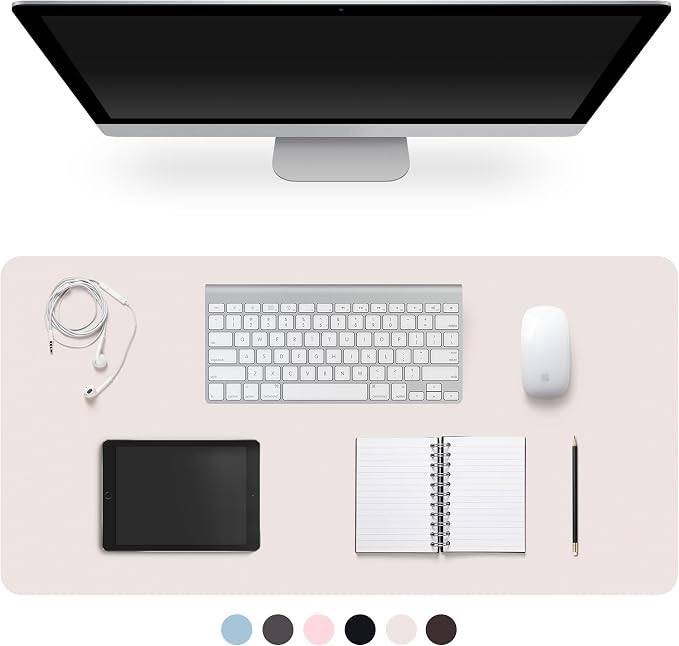 Leather Desk Pad Protector, Non-Slip Desk Pad, on-Slip PU Leather Large Mouse by CADONO
