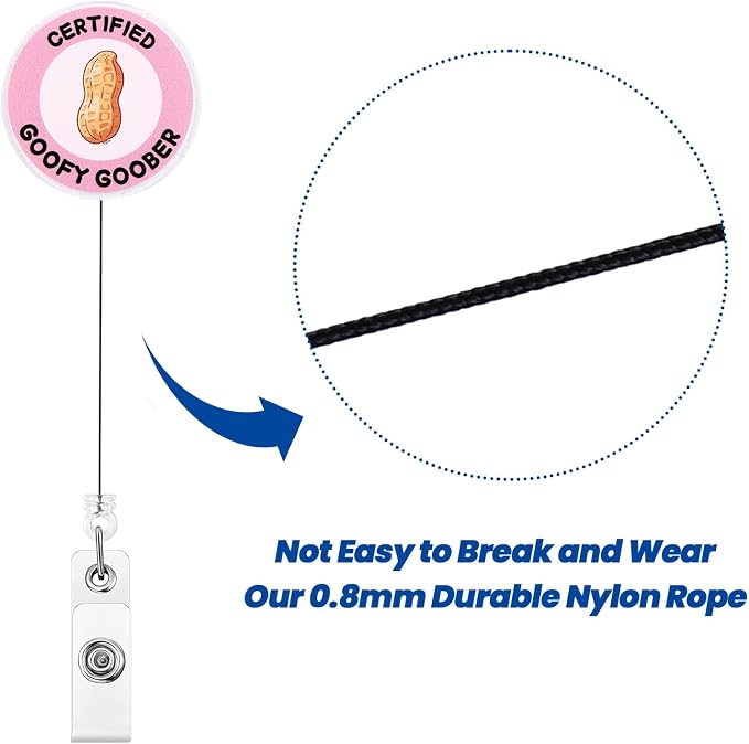 Pink Certified Goofy Goober Funny Nurse Badge Reel, Cute Retractable ID - Image 5