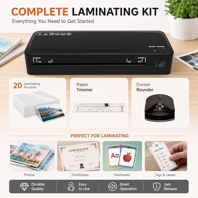 Laminator Machine for Teachers & Home Office, 9-Inch Thermal Laminator - Image 4