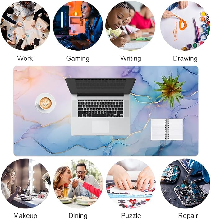 QIYI Large Mouse Pad, PU Leather Desk Mat - Image 7