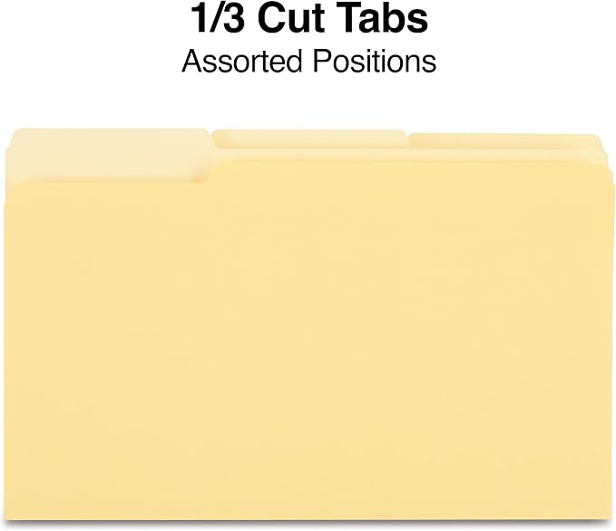 Staples File Folders, Legal Size, 1/3‑Cut Tabs, Durable Paper Stock, 200/Carton - Image 3