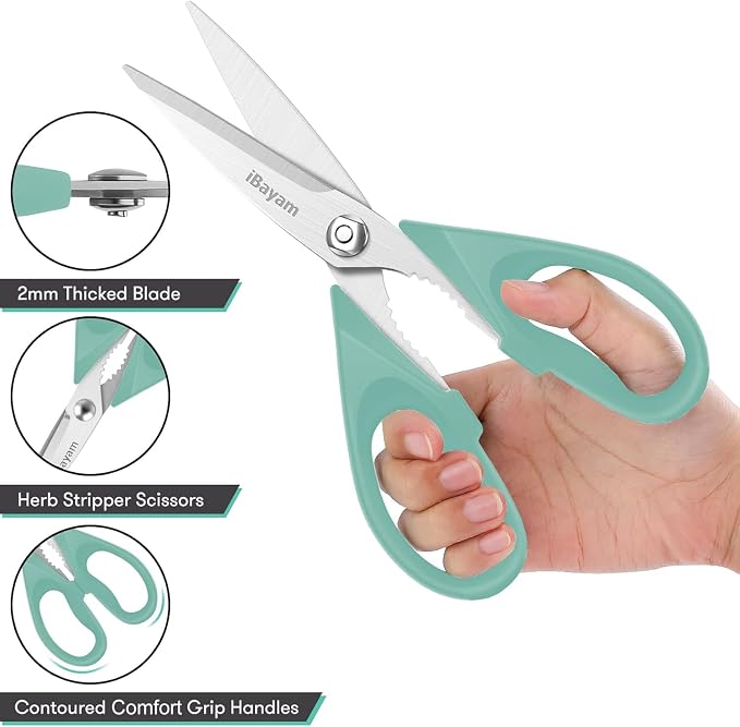 Kitchen Shears, iBayam Kitchen Scissors Heavy Duty Meat Scissors Poultry Shears - Image 4
