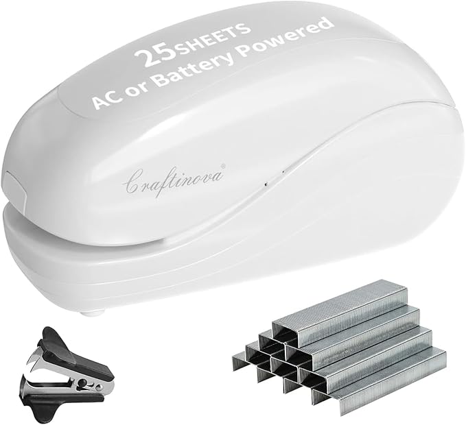 Electric Stapler, Including 2000 Staples and 1 Staple Remover, Suitable by Craftinova