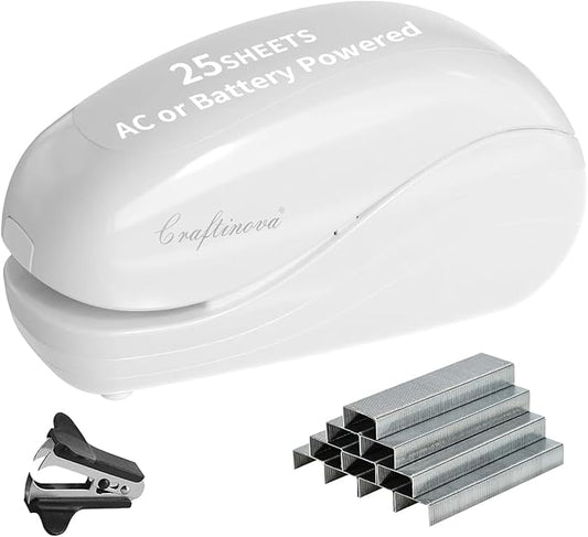 Electric Stapler, Including 2000 Staples and 1 Staple Remover, Suitable by Craftinova