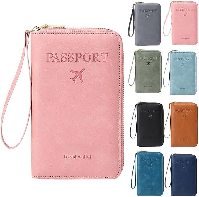 RFID Passport Holder for Wallet, RFID Blocking Document Organizer Clutch Bag by ANYSENTHome