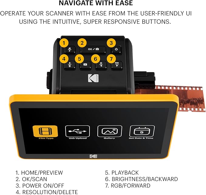 Kodak Slide N Scan Max Digital Film Slide Scanner, Black/Yellow (RODFS70)-DeskLoop Office