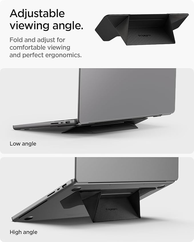 Spigen Slim Fold Adhesive Laptop Stand Foldable Portable Dual Ergonomic Angle - Image 5
