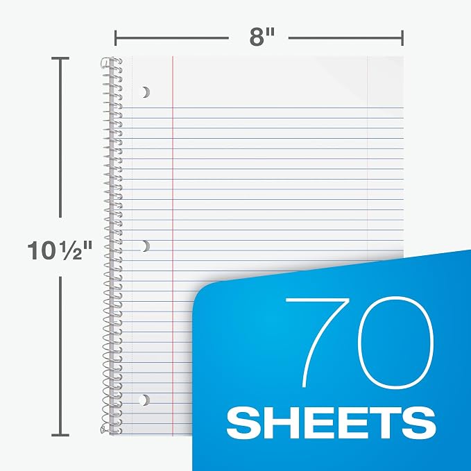 Oxford Spiral Notebooks, 1 Subject, College Ruled Notebooks - Image 2