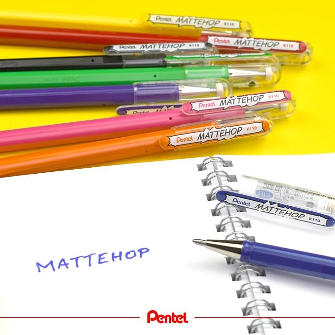 Pentel Matte Hop Original + Sweet Color Ballpoint Pen, 14 Colors K110-V14ST - Image 9