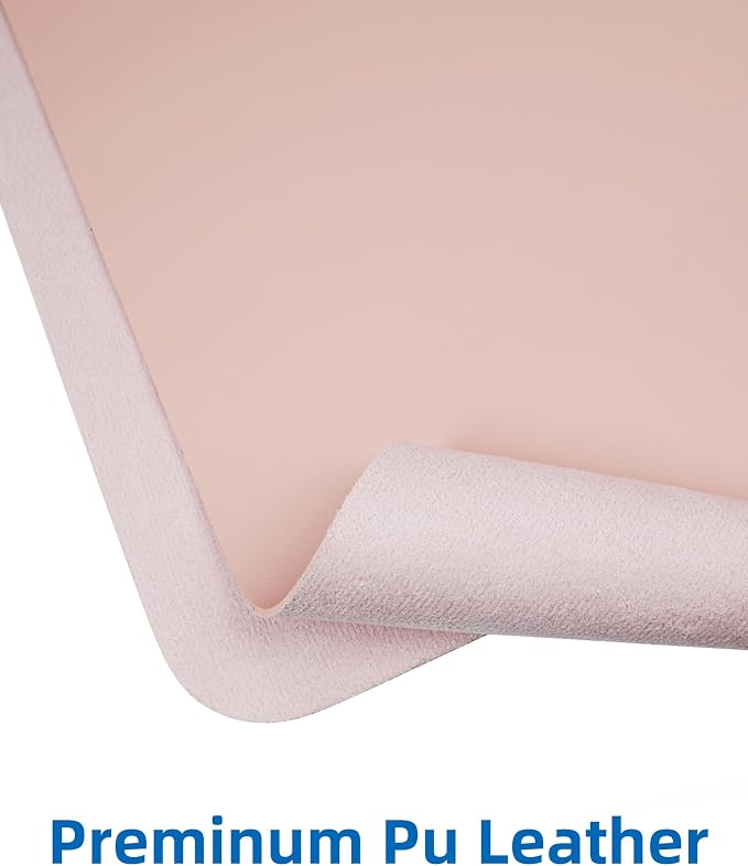 Makeup Mat for Vanity, PU Leather Desk Pad Blotter, Waterproof & Oilproof Desk - Image 2
