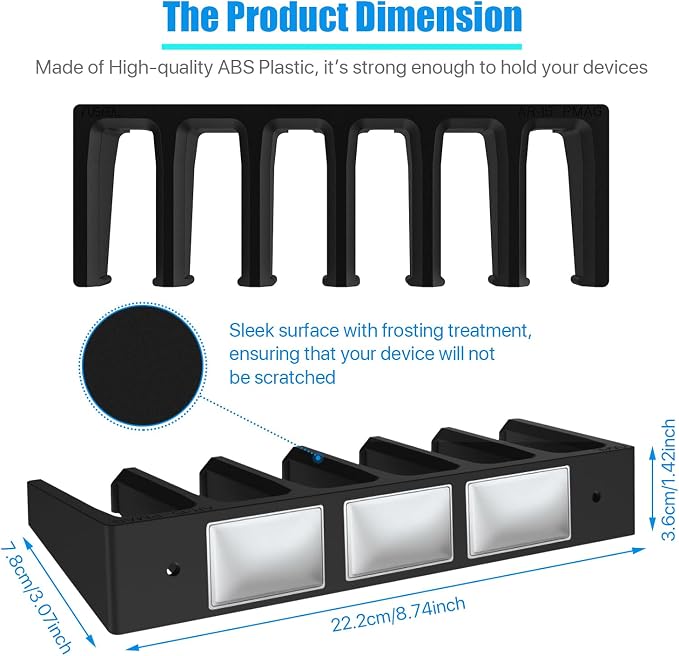 Solid ABS 6X Standard PMAG Wall Mount, Mag Holder, Home Magazine Storage Rack - Image 3