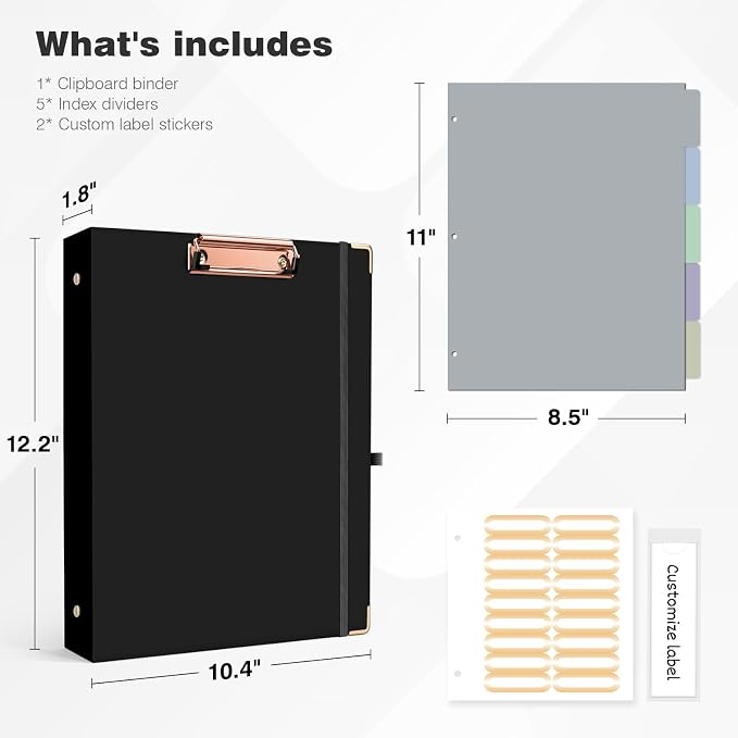 Ospelelf 3 Ring Binder 1 Inch, Clipboard Binders - Image 3