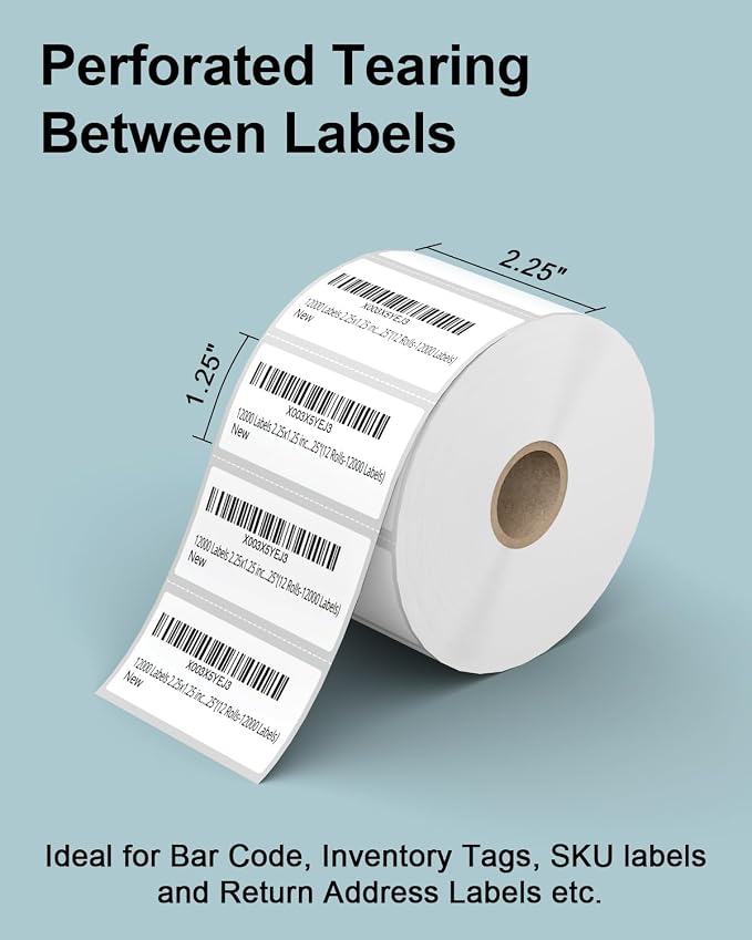 2.25" x 1.25" 3-Proof White Direct Thermal Labels - Image 2