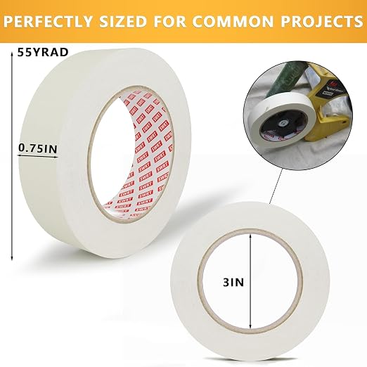 SWRT Masking Tape 0.75 inch x 55 Yards x 10 Rolls, Adhesive Painting Tape Bulk - Image 2