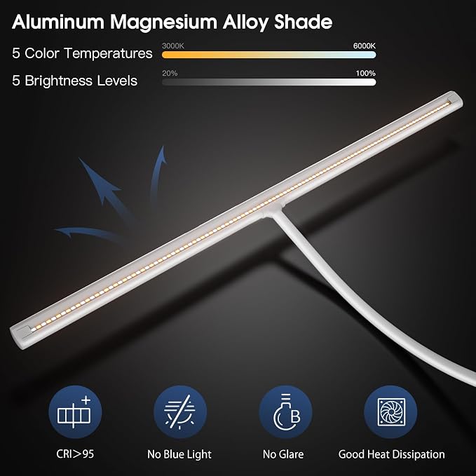 EYOCEAN Desk Lamp, 31.5" Desk Light - Image 4