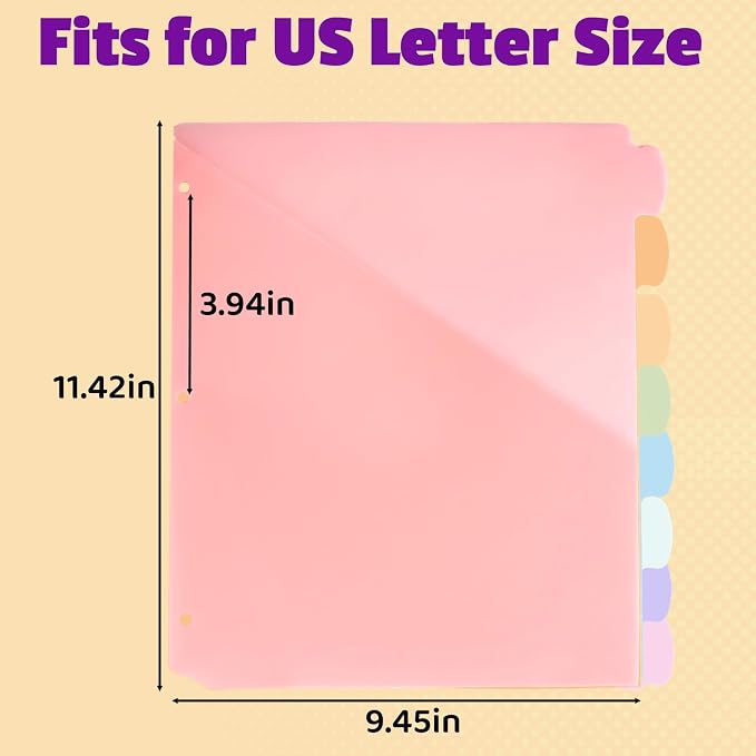 Binder Dividers with Tabs and Pockets, Letter Size - Image 4