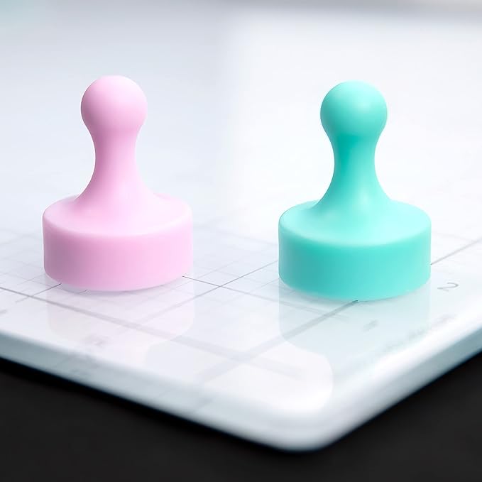 GLASSBOARD STUDIO Powerful Neodymium Magnets, Pawn-Shaped - Strong Fridge/Refrigerator and Whiteboard Magnet, Ideal for Office, Kitchen, Crafts - Rare Earth, Heavy Duty (2, Cotton Candy Pink)-DeskLoop Office
