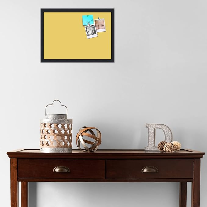 PinPix 20x14 Inch Cork Bulletin Board. This Decorative Framed Pin Board Comes with Honey Pastel Design and a Satin Black Frame. Ideal for Home Office Decor or Message Board (PinPix-1810)-DeskLoop Office